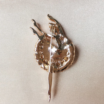 Brosche Ballett Tänzerin Strass Goldfarbig Hijab Pins Anmutig Damen