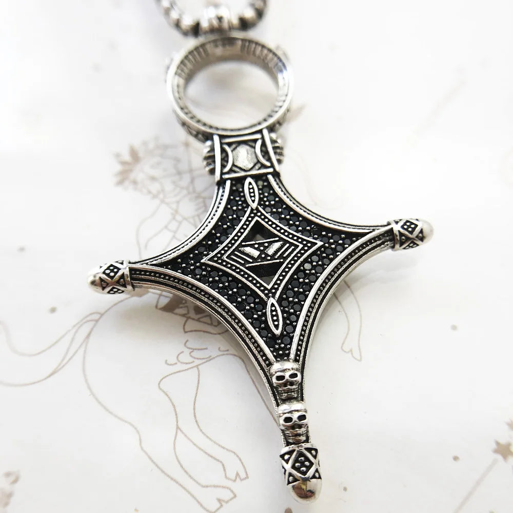 Damen-Halskette Ethno Kreuz Strand Rebel klassisch aus Sterlingsilber