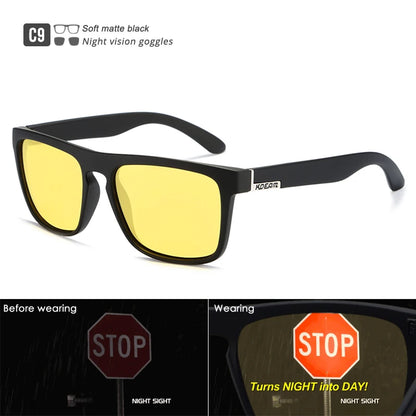 Sonnenbrille quadratisch flaches Top polarisiert Spiegel Hartschale Herren