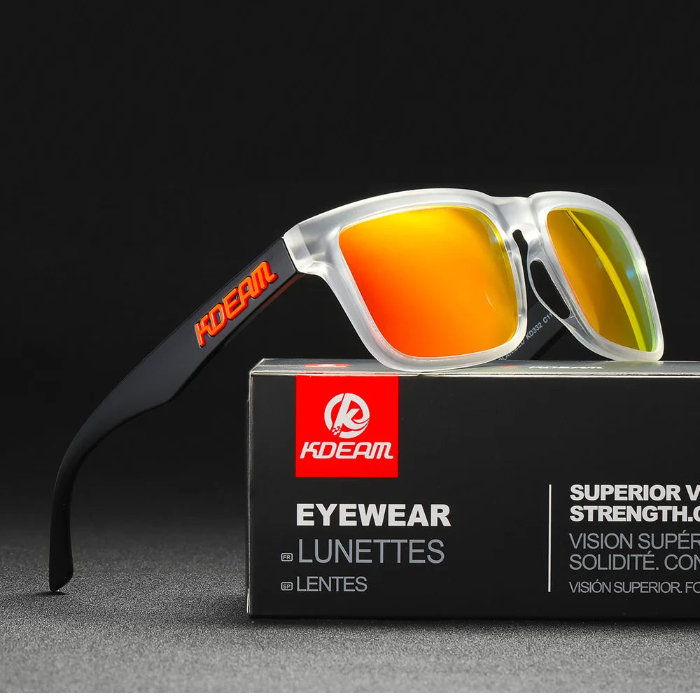 Sonnenbrille quadratisch polarisiert Angeln Lifestyle Spiegel Hartbox Unisex