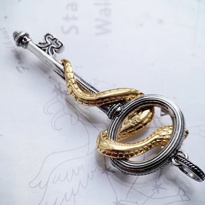 Damen-Charm-Anhänger Schlüssel Schlange Herz aus Sterlingsilber