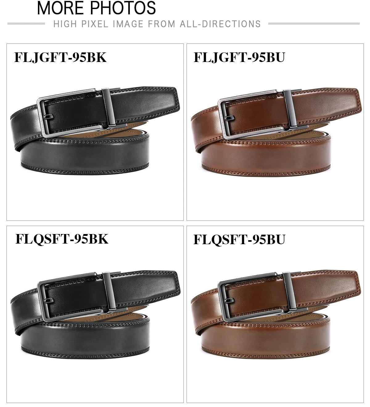 Herren Echtleder-Gürtel 3,5 cm Automatik-Schnalle Rindsleder Business Casual