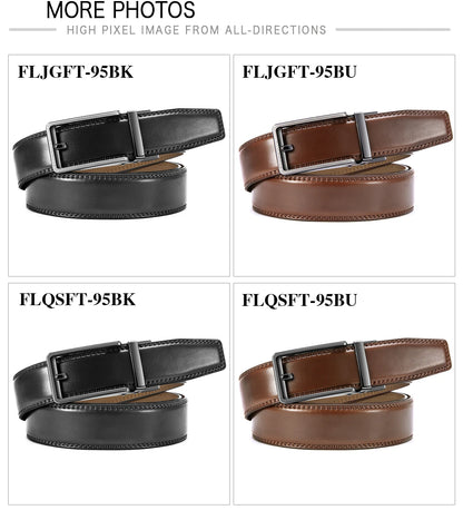 Herren Echtleder-Gürtel 3,5 cm Automatik-Schnalle Rindsleder Business Casual
