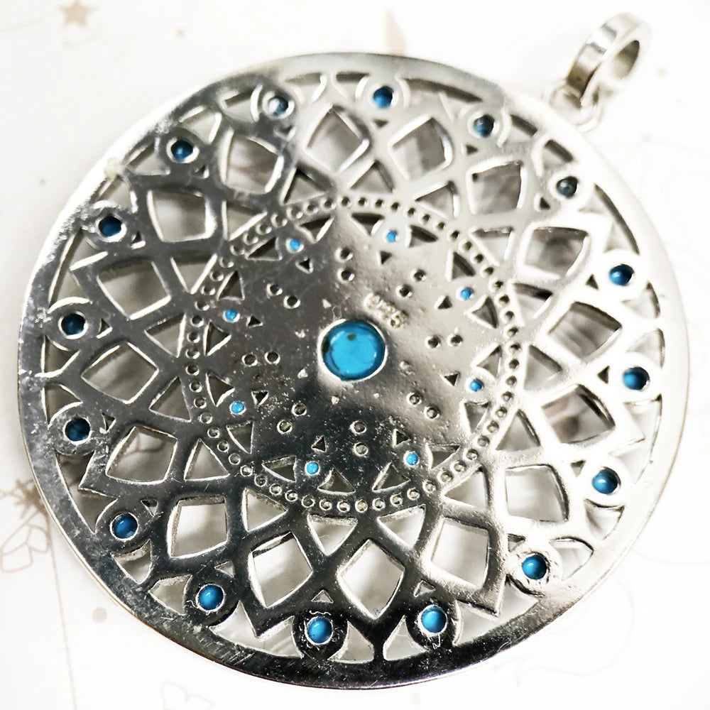 Damen-Charm-Anhänger Türkis-Stein Ornament II aus Sterlingsilber