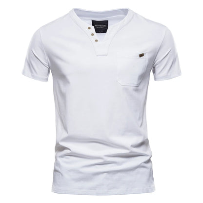 Herren T-Shirt aus hochwertiger Baumwolle mit klassischem V-Ausschnitt