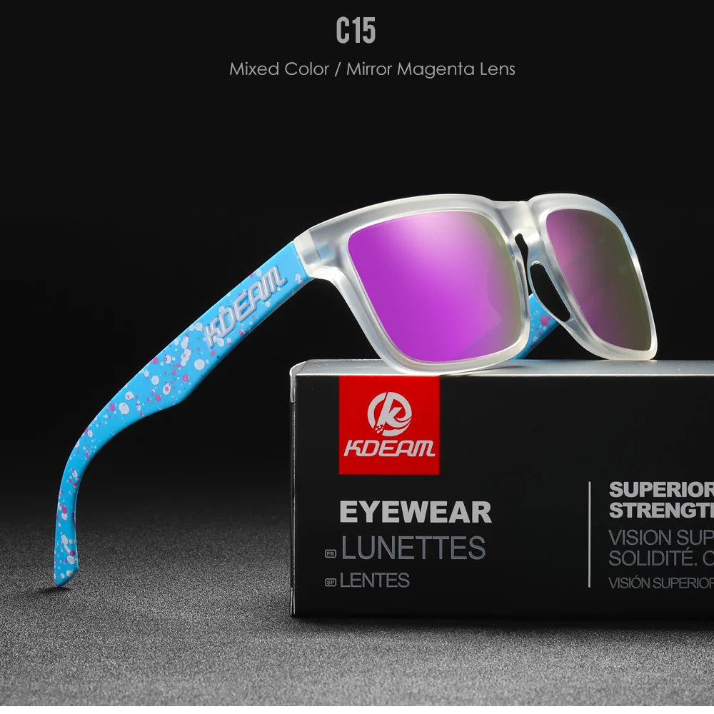 Sonnenbrille quadratisch polarisiert Angeln Lifestyle Spiegel Hartbox Unisex