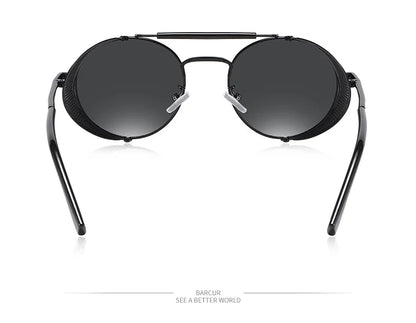 Sonnenbrille Steampunk rund polarisiert UV400 Vintage Herren Damen