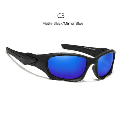 Sonnenbrille Sport Schild polarisiert gebogener Rahmen widerstandsfähig Unisex