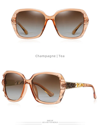 Damen-Sonnenbrille Schmetterling groß polarisiert UV400 Farbverlauf