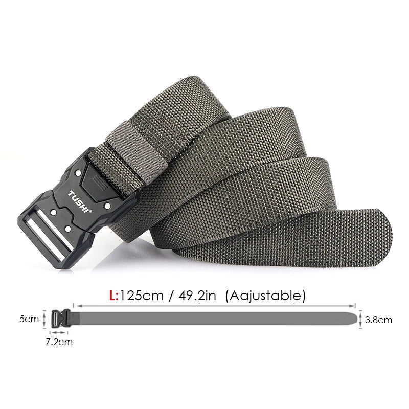 Herren-Taktischer Gürtel aus 1200D Nylon mit Schnellverschluss und robuster Metall-Schnalle, Breite 3,8 cm