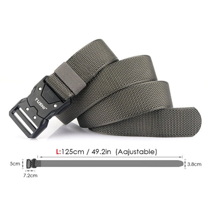 Herren-Taktischer Gürtel aus 1200D Nylon mit Schnellverschluss und robuster Metall-Schnalle, Breite 3,8 cm