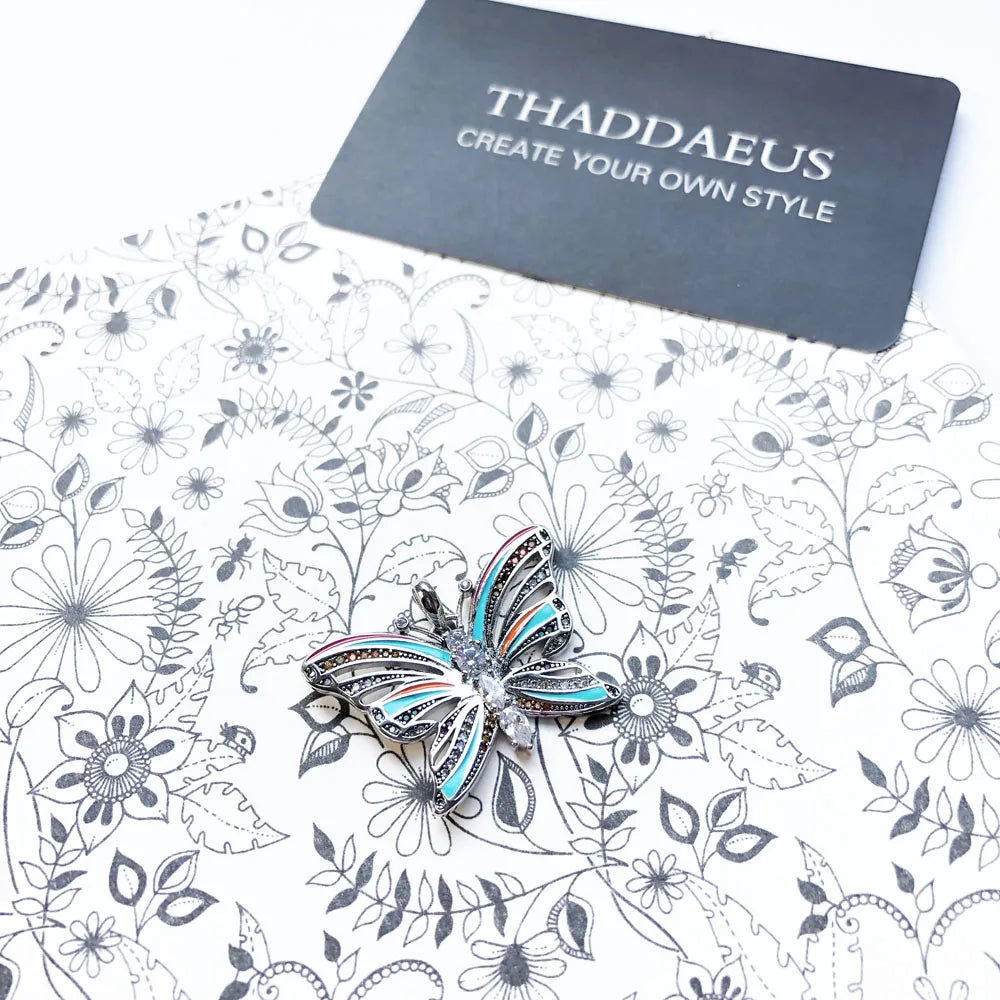 Damen-Charm-Anhaenger Schmetterling tropisch aus Sterlingsilber