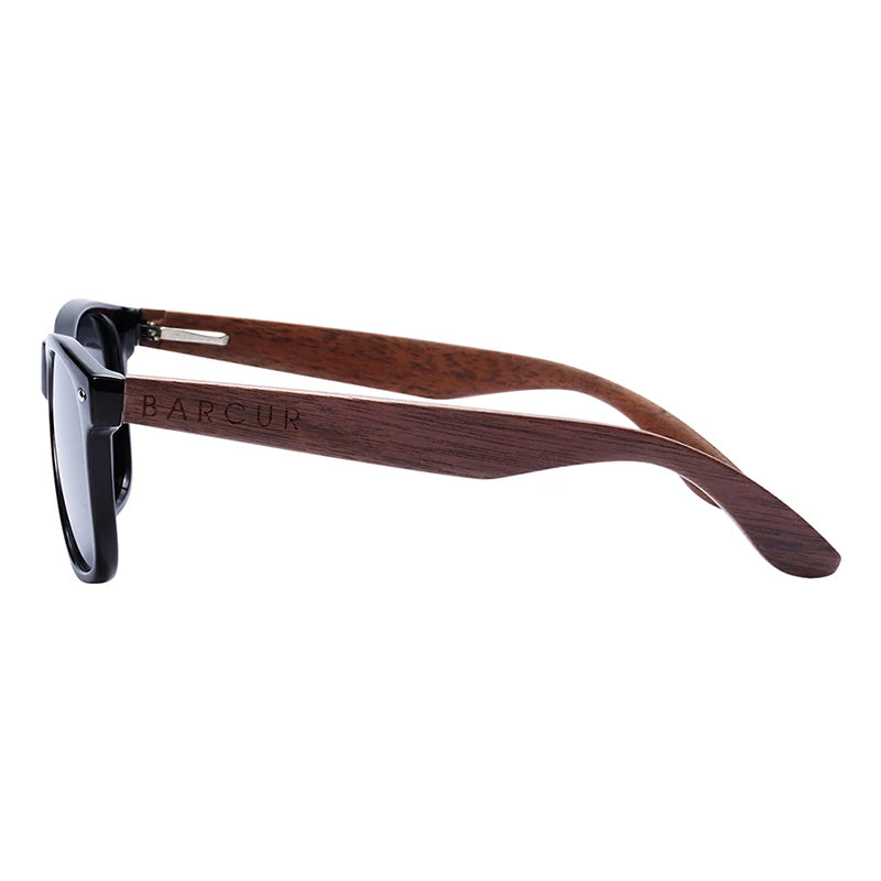 Sonnenbrille Walnuss schwarz polarisiert UV400 Holz Original-Etui Herren
