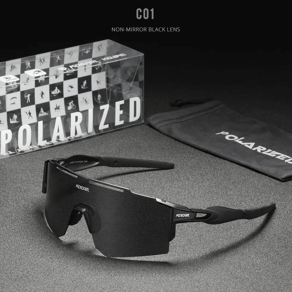 Sonnenbrille Sport TR90 polarisiert 1,2mm Glas Gummisteg winddicht Herren