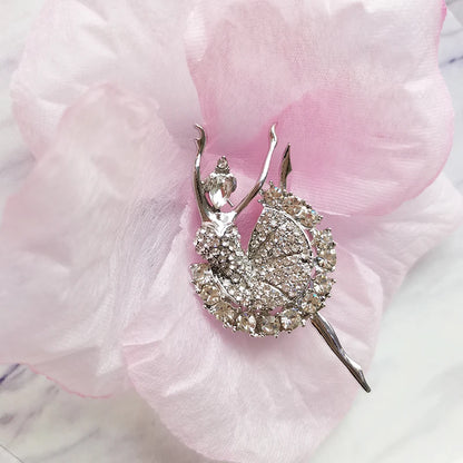 Brosche Ballett Tänzerin Strass Goldfarbig Hijab Pins Anmutig Damen
