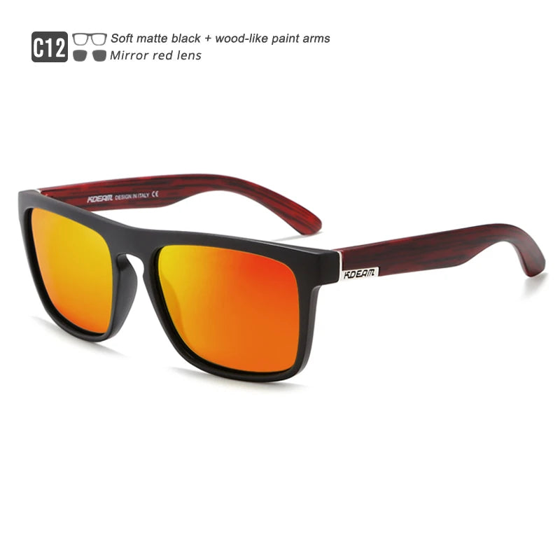 Sonnenbrille quadratisch flaches Top polarisiert Spiegel Hartschale Herren