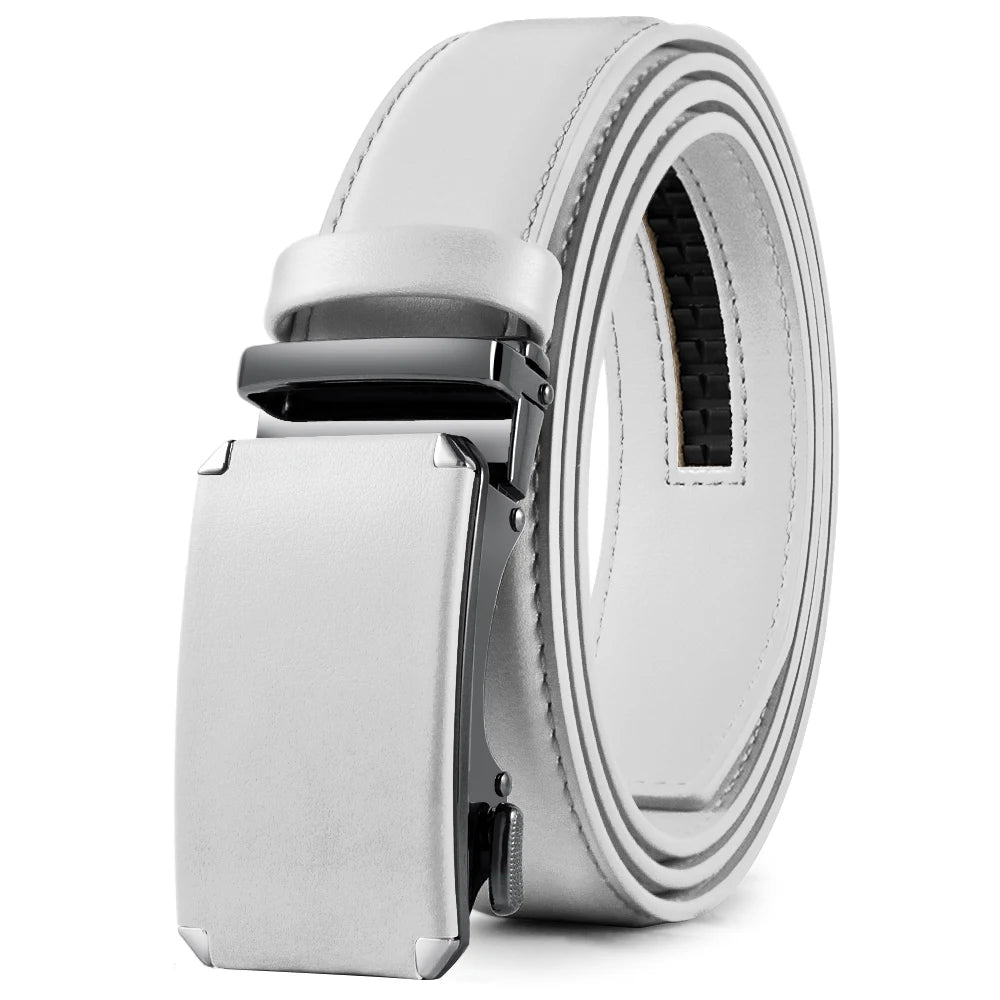 Herren Echtleder-Gürtel 3,4 cm Automatik-Schnalle Business Leisure Rindsleder