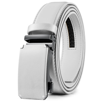 Herren Echtleder-Gürtel 3,4 cm Automatik-Schnalle Business Leisure Rindsleder