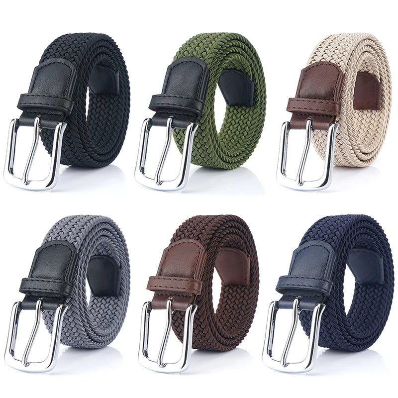 Unisex Gürtel Gewebe Elastikband Silberne Metallschnalle Jeans Geeignet Alltag Freizeit