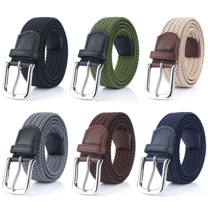 Unisex Gürtel Gewebe Elastikband Silberne Metallschnalle Jeans Geeignet Alltag Freizeit