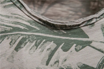 Herren T-Shirt im Hawaii-Stil aus 100 Prozent Baumwolle mit Oansatz Druck