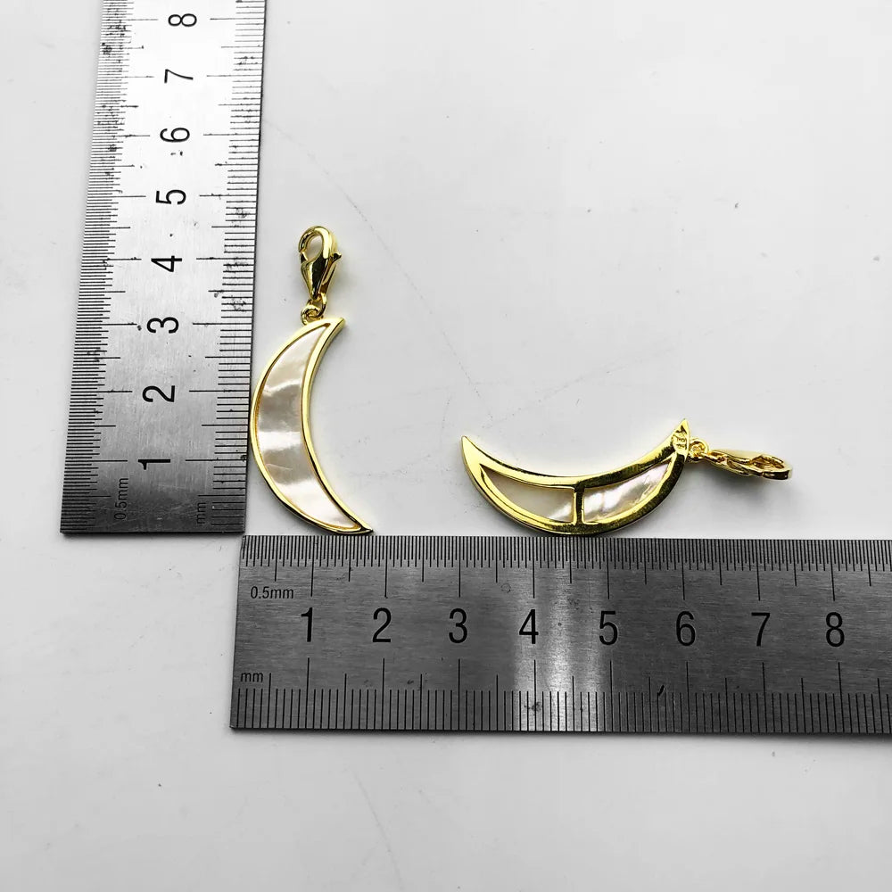 Damen-Charm-Anhaenger Mond gold aus Sterlingsilber