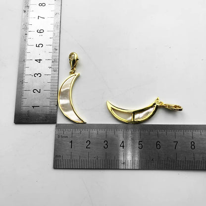 Damen-Charm-Anhaenger Mond gold aus Sterlingsilber