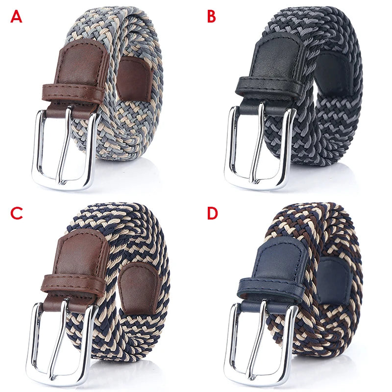 Unisex Gürtel Gewebe Elastikband Silberne Metallschnalle Jeans Geeignet Alltag Freizeit