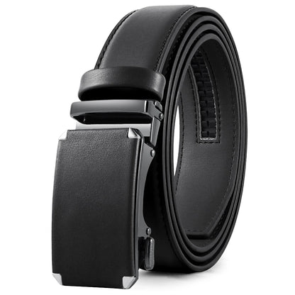 Herren Echtleder-Gürtel 3,4 cm Automatik-Schnalle Business Leisure Rindsleder