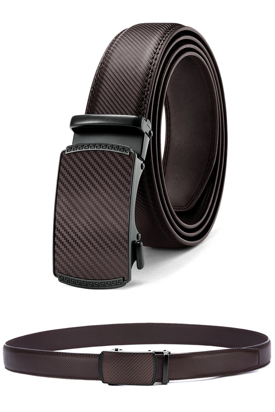 Herren Echtleder-Gürtel 3,4 cm Automatik-Schnalle Business Leisure Rindsleder
