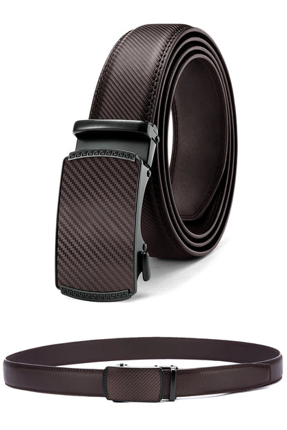 Herren Echtleder-Gürtel 3,4 cm Automatik-Schnalle Business Leisure Rindsleder