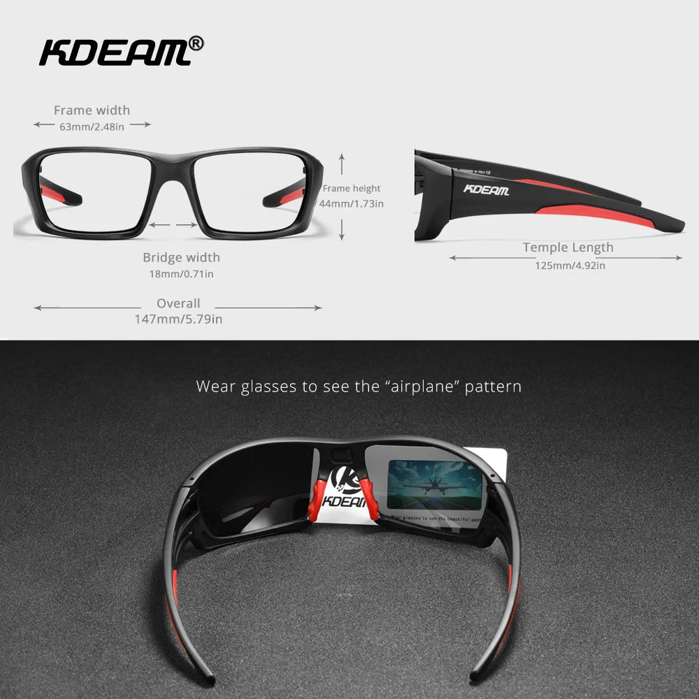 Sonnenbrille Sport TR90 polarisiert Wandern Angeln Reißverschlussetui Herren