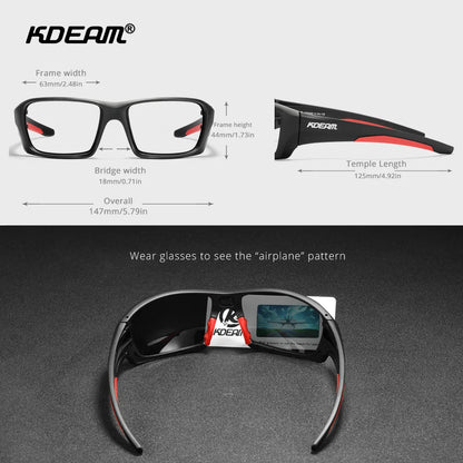 Sonnenbrille Sport TR90 polarisiert Wandern Angeln Reißverschlussetui Herren