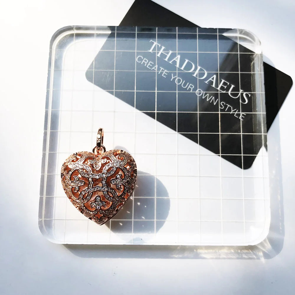 Damen-Charm-Anhänger Herz-Medaillon Glamour II aus Sterlingsilber