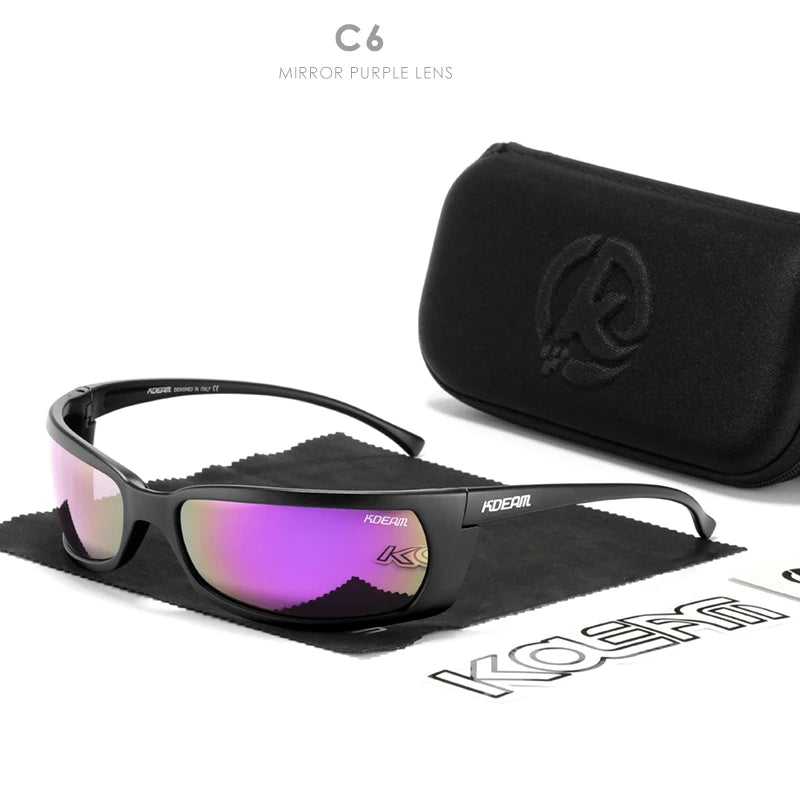 Sonnenbrille Sport UV400 polarisiert leicht Angeln Reißverschlussetui Unisex