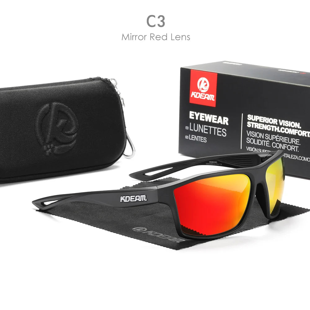 Sonnenbrille quadratisch polarisiert 65mm Outdoor Angeln Sport Herren