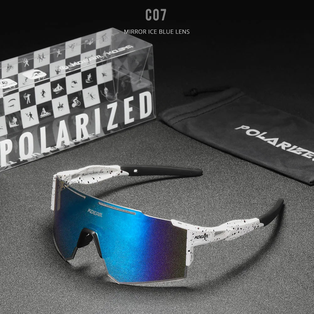 Sonnenbrille Sport TR90 polarisiert 1,2mm Glas Gummisteg winddicht Herren