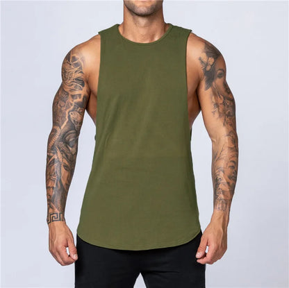 Sommer Basic Herren Tanktops leere Baumwolle lose Tank Top Männer Singulett Männer schlichte Bodybuilding Fitness aktive ärmellose Weste