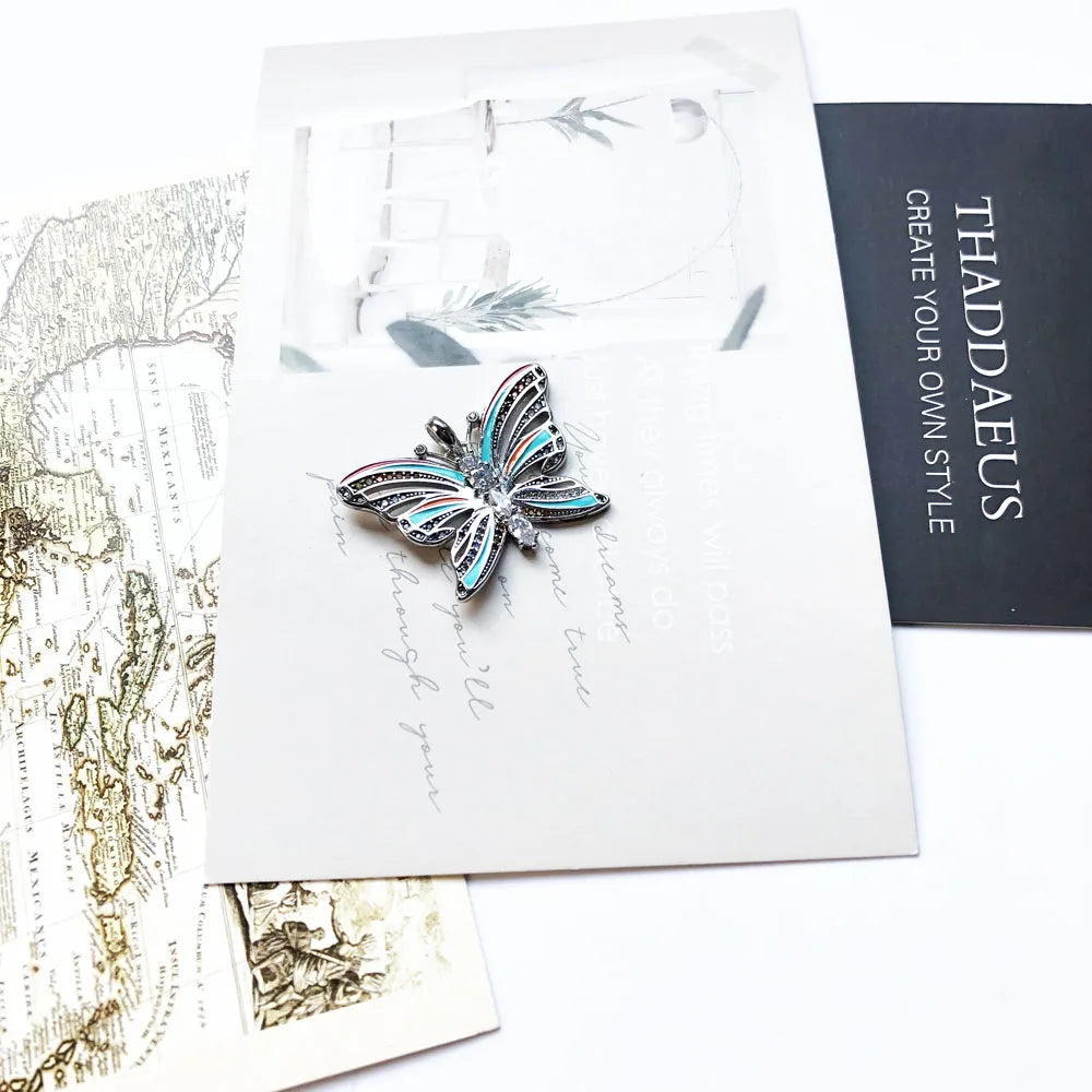 Damen-Charm-Anhaenger Schmetterling tropisch aus Sterlingsilber