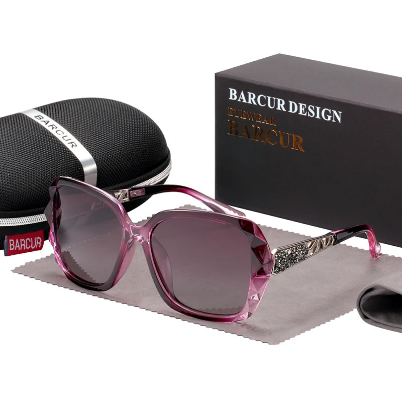 Damen-Sonnenbrille Schmetterling groß polarisiert UV400 Farbverlauf