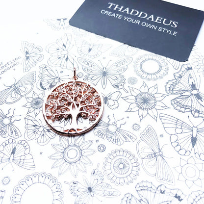 Damen-Charm-Anhänger Baum Roségold romantisch aus Sterlingsilber