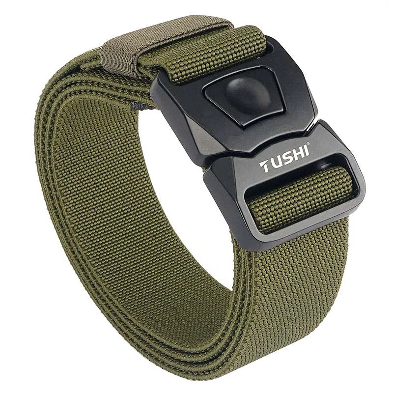 Herren-Elastischer Gürtel mit Matte Metallschnalle und Schnellverschluss für Outdoor Einsatz