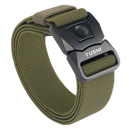 Herren-Elastischer Gürtel mit Matte Metallschnalle und Schnellverschluss für Outdoor Einsatz