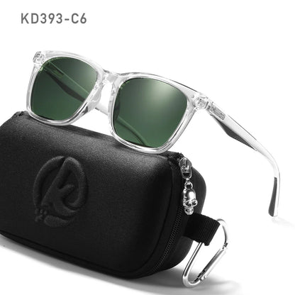 Sonnenbrille quadratisch TR90 polarisiert Federgelenk Wandern Angeln Herren