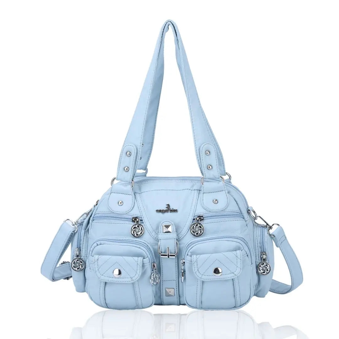 Damen-Schultertasche aus PU-Leder in kompakter Bauweise mit Angenehmer Haptik und Mehrfachfächern