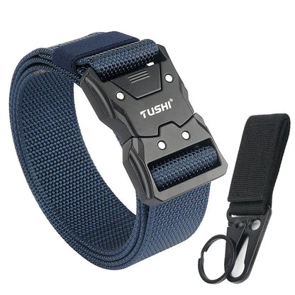 Herren-Taktischer Gürtel aus 1200D Nylon mit Schnellverschluss und robuster Metall-Schnalle, Breite 3,8 cm