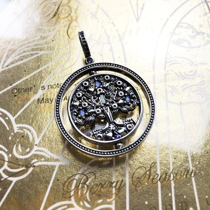 Damen-Charm-Anhänger Lebensbaum rotierend Glück II aus Sterlingsilber