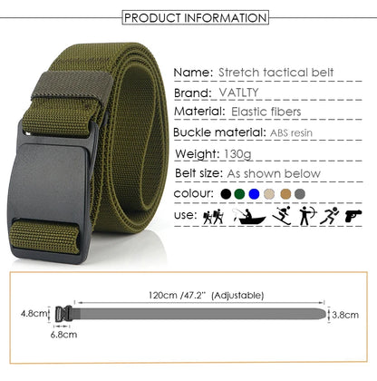 Unisex-Stretch-Gürtel Metallfrei mit Schnellverschluss Elastischer Nylon-Gürtel für Alltag