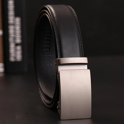 Herren Echtleder-Gürtel Business Casual 3,5 cm Automatik-Schnalle Rindsleder Hochwertig