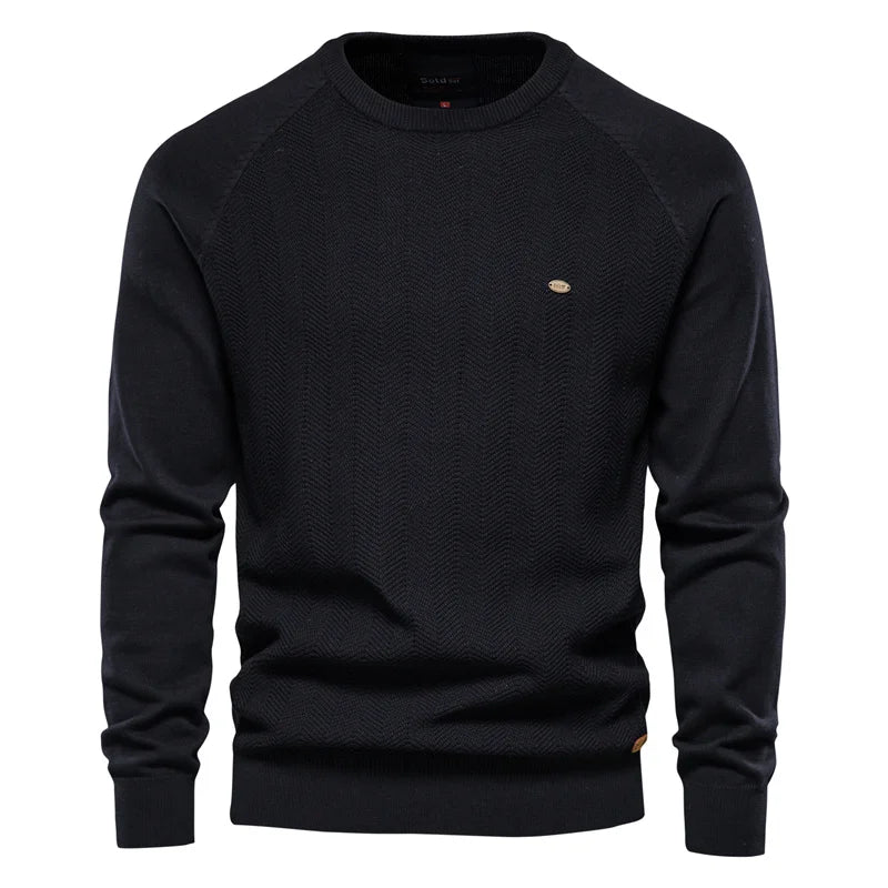 Herren Pullover aus Baumwolle mit lässigem Drop-Hülsen-Design für den Winter